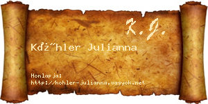 Köhler Julianna névjegykártya
