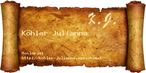 Köhler Julianna névjegykártya